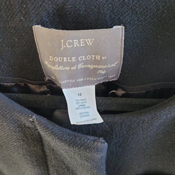 J CRew Womens Coat Size 12 Black Double Cloth Carmignano Wool Blend Italy 161778 - Picture 2 of 10